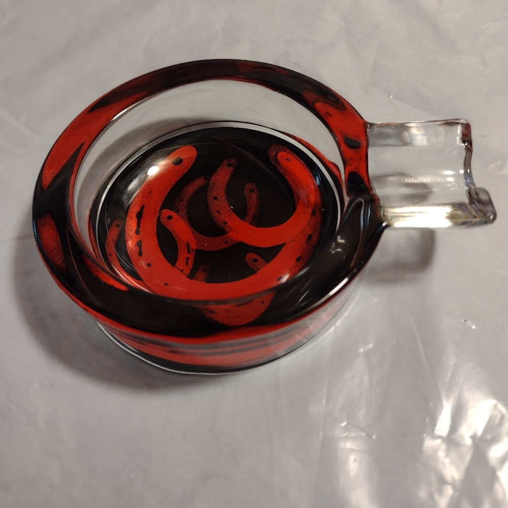 Marlboro Glass Ashtray 2006 Cigarette Adv. Promo No Box Cowboy Horseshoes Y2K